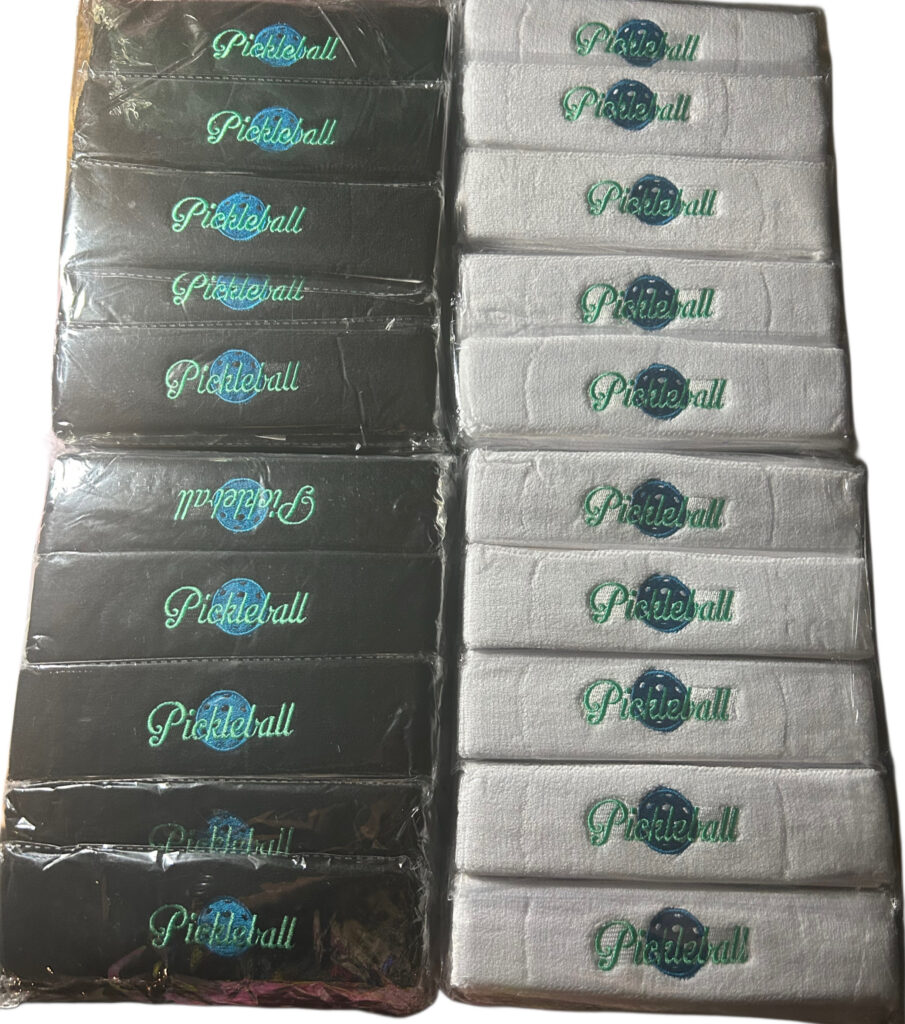 Zambausa Embroidered Pickleball Sweatbands ā 10 Colors ā 1300 pcs